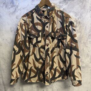 Vintage ASAT Camo BDU Style Button Up Field Shirt Jacket Mens Large Hunting USA